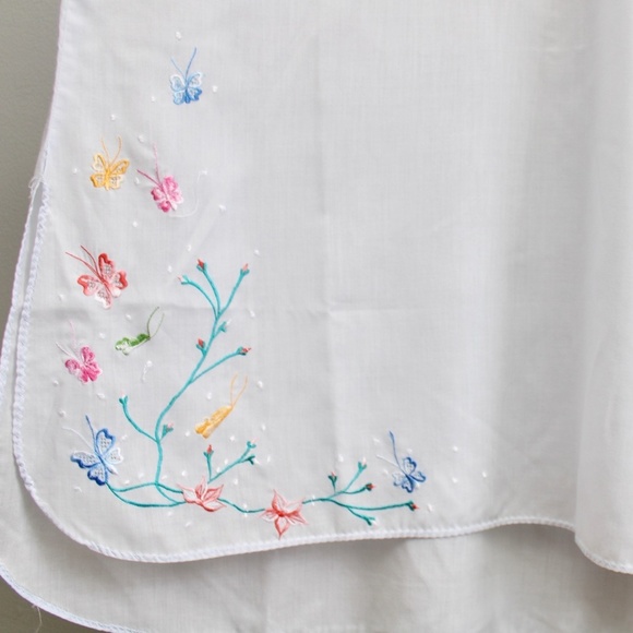 Natori Neiman Marcus Vintage Blue Floral Embroidery Midi Nightgown Size Small​ - Picture 7 of 10